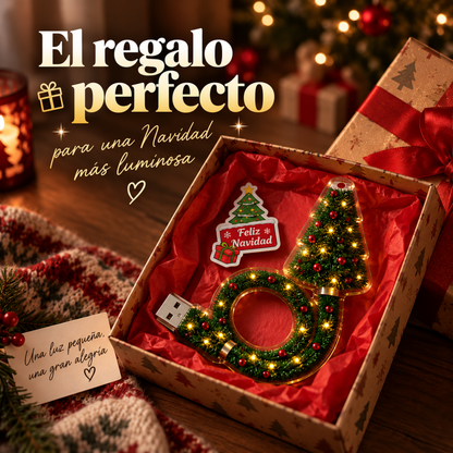 Proyector navideño presentado como regalo
